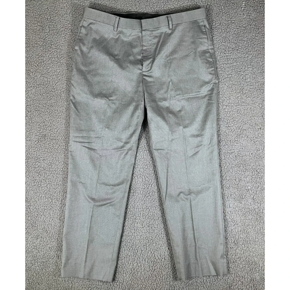 Banana Republic Slim Fit Chinos Gray Stretch Cotton Dress Pants 38x30